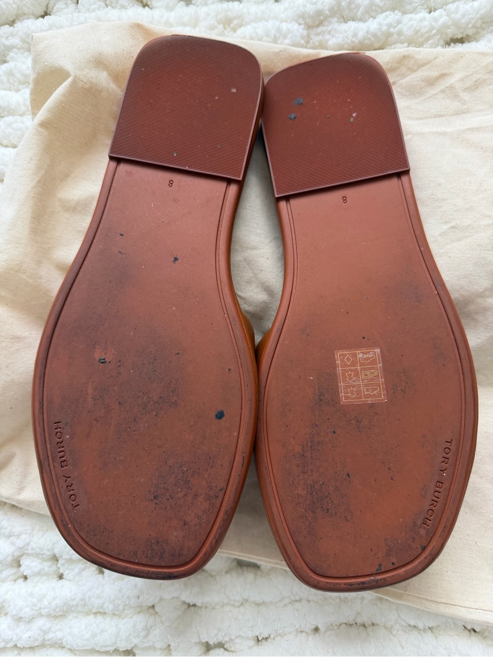 Tory Burch Brown Leather Logo Slide Sandals - Picture 5 of 7